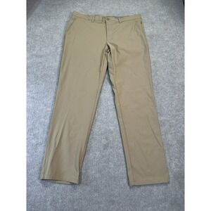 FLX Pants Mens 38x32 Brown Chino Performance Stretch Flat Front Mid Rise Stretch